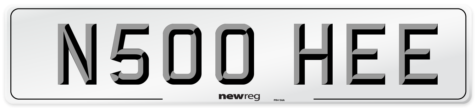 N500 HEE Number Plate from New Reg